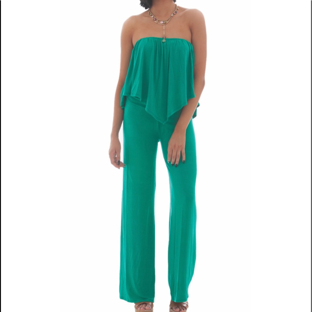 Green - Off the Shoulder Jumpsuit